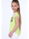 Tricou fete cu maneci plasa verde NDZ0764 - Magazin online - Boutique